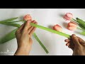 How to make Tulip flower with crepe paper/Cách làm hoa Tulip bằng giấy nhún/Oai huong Handmade