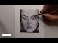 Realistic drawing with pen | ADELE portrait | timelapse portrait ADELE