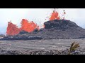 Lava Fountains Engulf Streets In Leilani Estates (May 23, 2018)