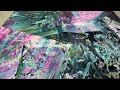 abstract acrylic painting | painting an abstract rose garden with the squeegee | tutorial