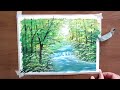 Como pintar uma bela paisagem de floresta / Pintura acrílica #acrilic painting