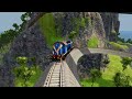 Impossible Weird Spiral Rail Tracks VS Trains - BeamNG.Drive