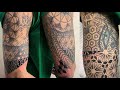 Geometric sleeve continuation tattoo