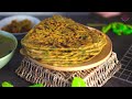 Palak Paratha Recipe - Spinach Paratha - Indian Spinach Flatbread - Vegetarain & Vegan Breakfast