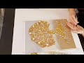 Gold Tree~Relaxing~Acrylic Speed Painting~Glitter~Rhinestones~Crushed Glass Art