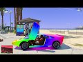 GTA V - Stealing Luxury Rainbow SuperCars with Franklin in GTA 5!