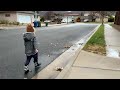 Toddler Splashing in Rain Puddles (CA Rainstorm) #rainyday #rainboots #raincoat #kidsfun