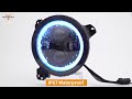 Auxbeam® Upgraded 9 Inch Round LED Headlight with RGB Halo Ring for Jeep Wrangler JL