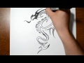 How to Draw a Tribal Dragon Tattoo Design - Sketch 5