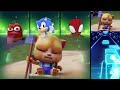 Oi red lava vs Sonic Prime vs Spidey and his Amazing Friends vs Talking Tom in Tiles Hop EDM Rush🎶