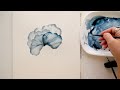 How to Paint Transparent Watercolor Flower: blue layered silk flower tutorial