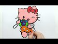 Hello Kitty Photographer Drawing, Painting, Coloring for Kids and Toddlers