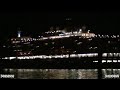 MS Queen Elizabeth Cruise Ship on the move (night)