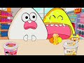 Bou's Revenge - Poulina vs Spider Pou Convenience Store YELLOW RED Food MUKBANG Animation | ASMR|Pou