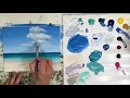 How to Paint A Tropical Beach - Beginner Acrylic Painting Tutorial