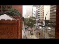 Raining  in the city