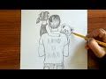 Father's Day Drawing with Pencil Sketch | How to Draw Father's Day | Father's Day Special Drawing
