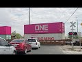 Westbound UP Intermodal w/Screaming SD70ACe at Clark Dr. Crossing (06/2024)