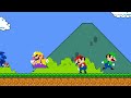 Can Mario and Sonic Collect 999 Item Blocks Rainbow in New Super Mario Bros.Wii? | Game Animation