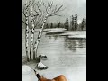 How  to draw landscape with pencil | How to draw Landscape scenery