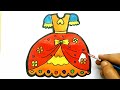 Frock🌈💃👗Drawing Easy Step by Step// How to Draw a Frock// Kids Drawings