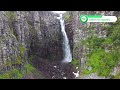 Tallest Waterfall In Sweden - Njupeskär Waterfall From Above - 4K Aerial - July 2024