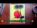 Easy Oil Pastel Sunset Scenery Drawing//Step  by Step Beginner//How To Draw Sunset With Oil Pastel