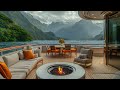 Smooth Jazz Tunes On A Luxury River Cruise - Jazz Background Music And Crackling Fireplace Sounds