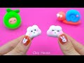 DIY - Crafting Pink Cardboard House and Polymer Clay with Slime Pool, Sofa and Rainbow Bed