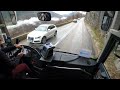 Bus defying altitude, bus drive in the alps, France 4K