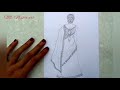 How to draw a girl with saree // easy girl drawing-step by step for beginners // saree girl drawing