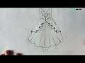 HOW TO DRAW A GIRL WITH BEAUTIFUL DRESS | EASY GIRL BACKSIDE PENCIL SKETCH