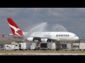 Qantas A380 arrival at DFW Airport for the first time