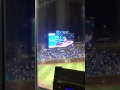 David Ross on Dancing with the Stars on the Wrigley Field jumbotron during rain delay