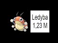 Flying/Bug Pokemons Size Comparasion