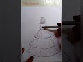 How to draw a back side girl with beautiful dress 💃💫#art #drawing