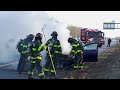 Pre Arrival Fully Involved Car Fire Garden State Parkway Wall NJ 2/19/24
