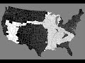 Bad Apple played on a map of US counties