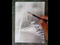 Birch tree winter landscape drawing painting with pencils step by step.