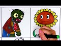 How to draw Plants vs Zombies- Characters from video games- Easy art