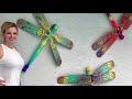 DIY Garden Dragonfly Wall Art - Made from Up-Cycled Fans - by Karen Governale