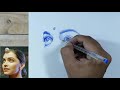 How to draw face using ball pen Episode 01