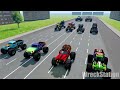 Monster Trucks Downhill/Obstacle Course crashes #3 - Beamng drive