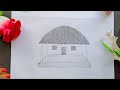 Simple House drawing || how to draw a Village Hut