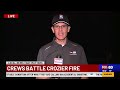 Crozier Fire: Crews struggle with access as flames grow to nearly 600 acres