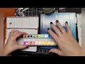 Swatching Paul Rubens 24-color sparkle set watercolor