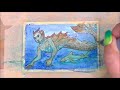 Merman and Shark Watercolor Painting