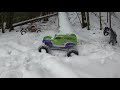 Axial Bomber Yeti Smt10 Scx10.2 Ascender snow bash in the forest!!