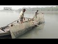 টানে টানে নদী থেকে চিংড়ি ও তপসি মাছ ধরার কৌশল।। Fish catching।। Bangladesh fishing।। Shrimp fishing