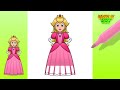 How to DRAW PRINCESS PEACH - The Super Mario Bros. Movie